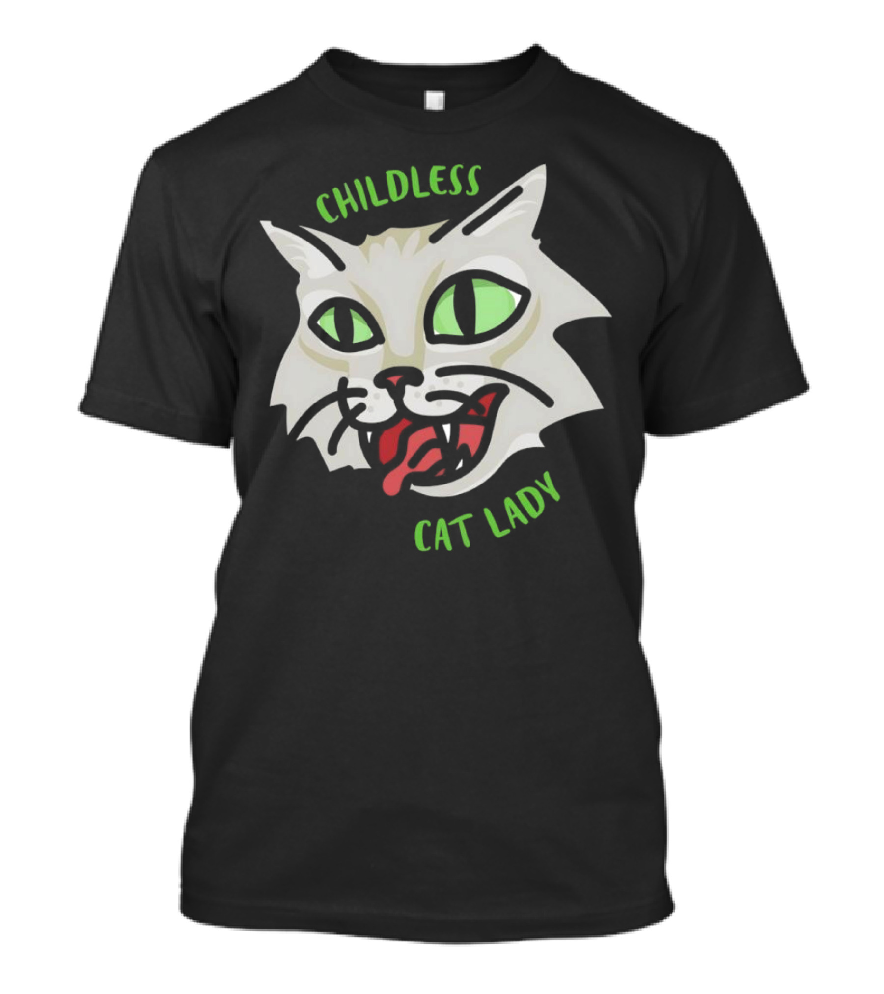 Childless Cat Lady 2024 Green Eyed Cat T-Shirt