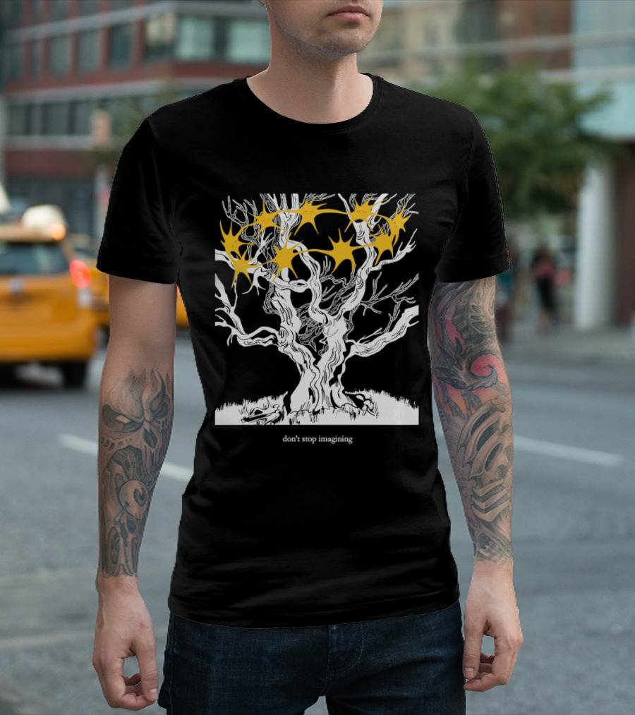 Don’t Stop Imagining Tree with Yellow Stars T-Shirt