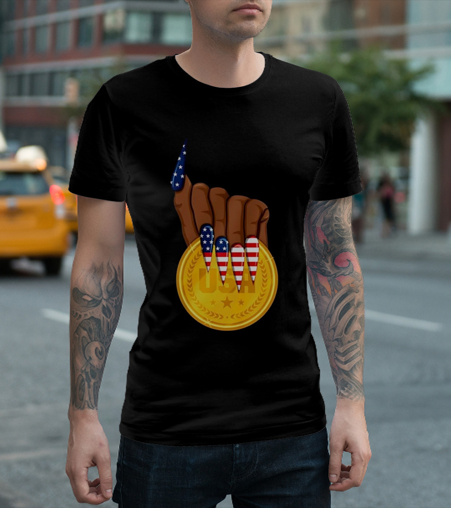 Gold Medal USA American Nails Sha’Carri Richardson T-Shirt