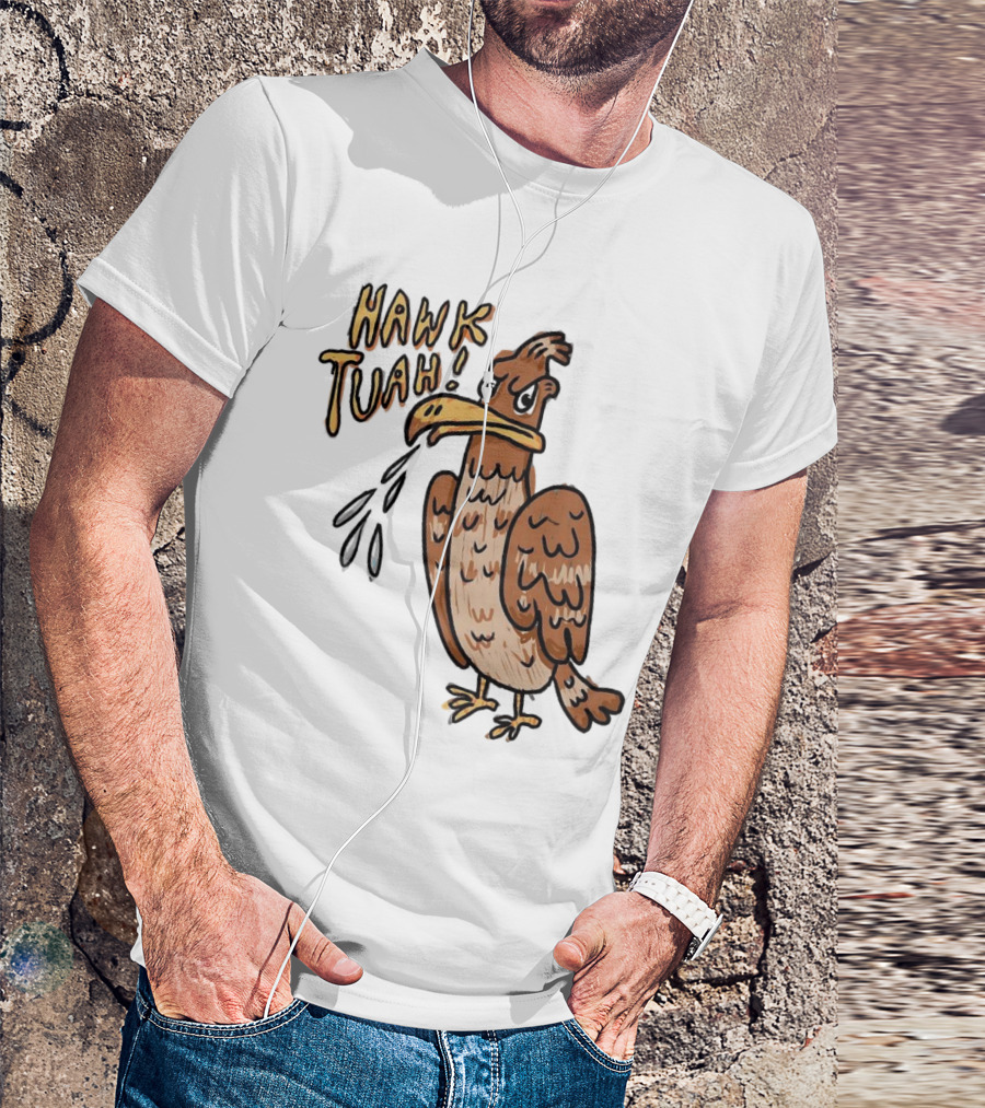 Hawk Tuah Tough Angry Bird With Spilled Ink T-Shirt