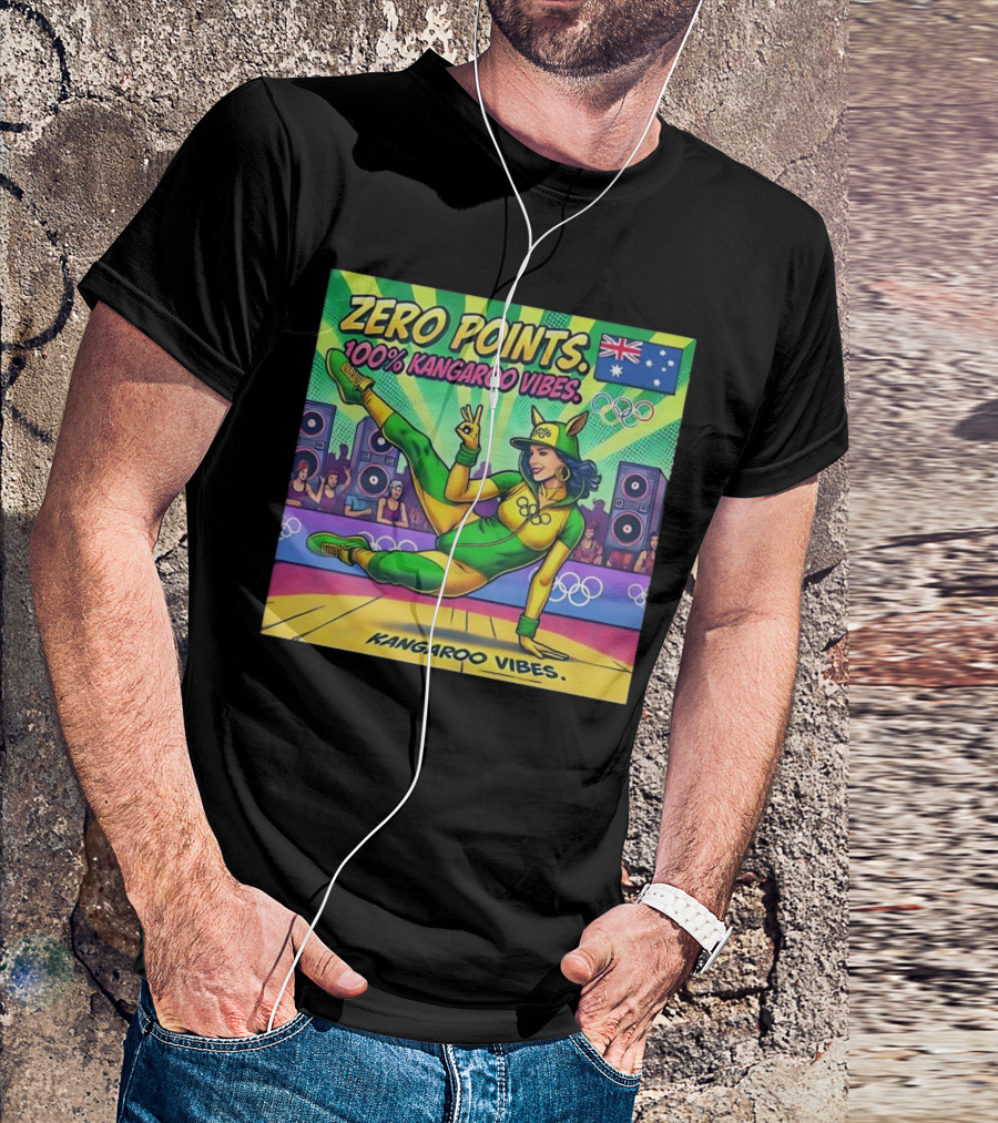 Zero Points 100 Percent Kangaroo Vibes Australia Flag Olympic T-Shirt