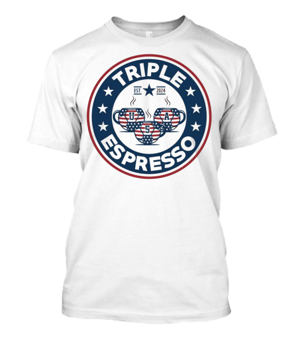 Triple Espresso USWNT American Flag Est T-Shirt
