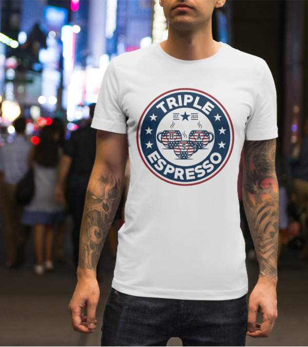Triple Espresso USWNT American Flag Est T-Shirt