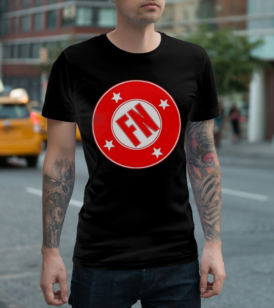 ALL FN Wrestling Red Circle Stars Shield T-Shirt