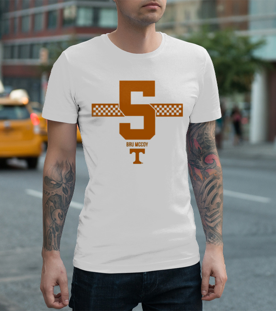 Bru McCoy 5 Stripe Tennessee Volunteers Checkerboard T T-Shirt