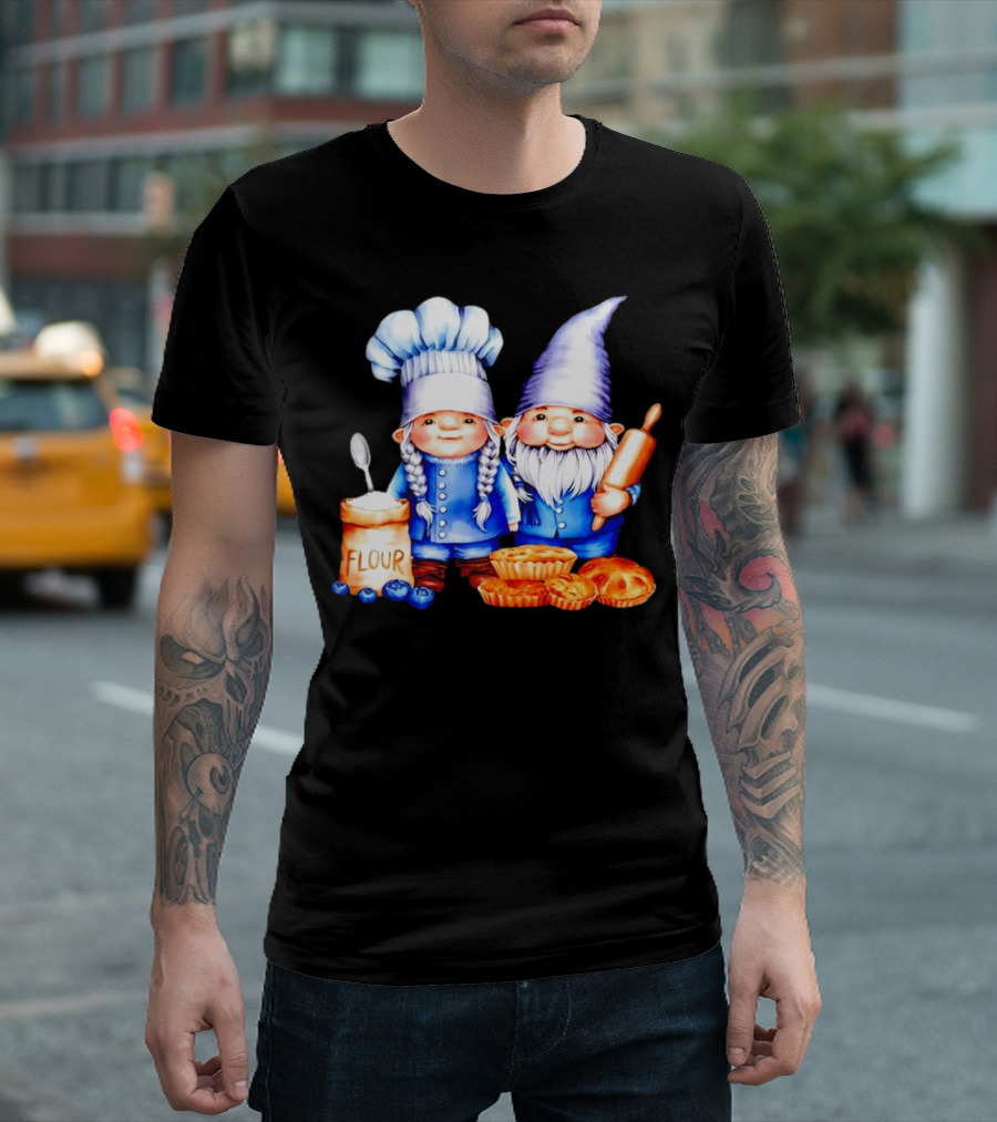 Adorable Baking Gnomes With Flour And Pastries T-Shirt