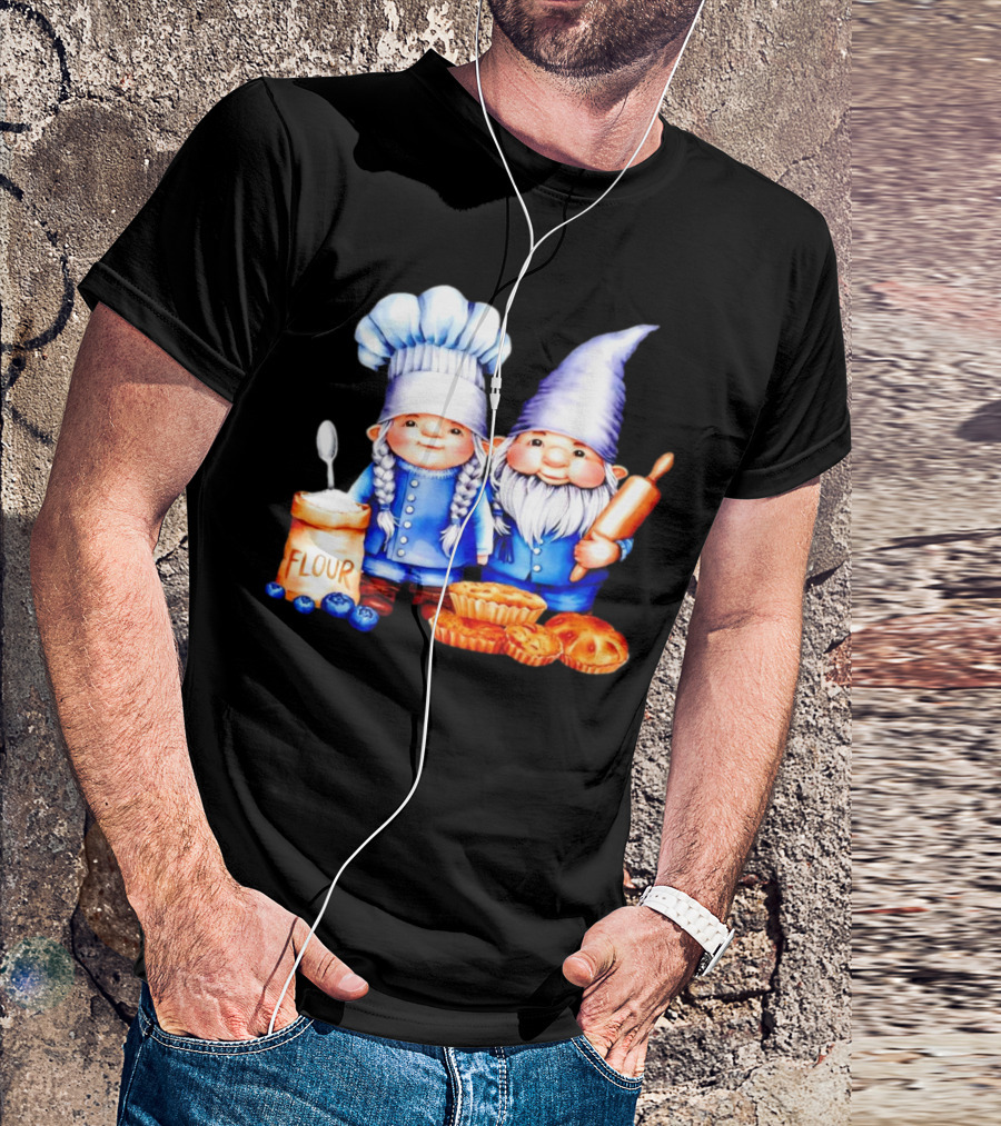 Adorable Baking Gnomes With Flour And Pastries T-Shirt