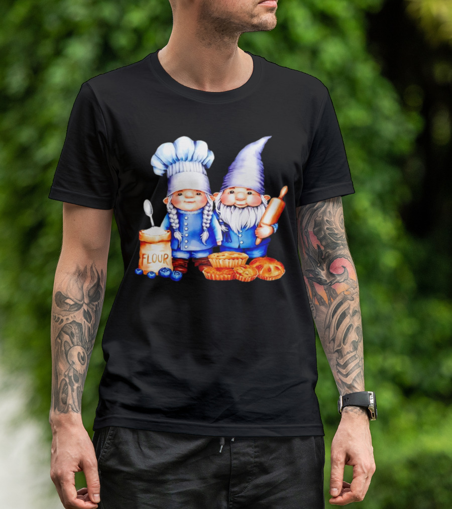 Adorable Baking Gnomes With Flour And Pastries T-Shirt