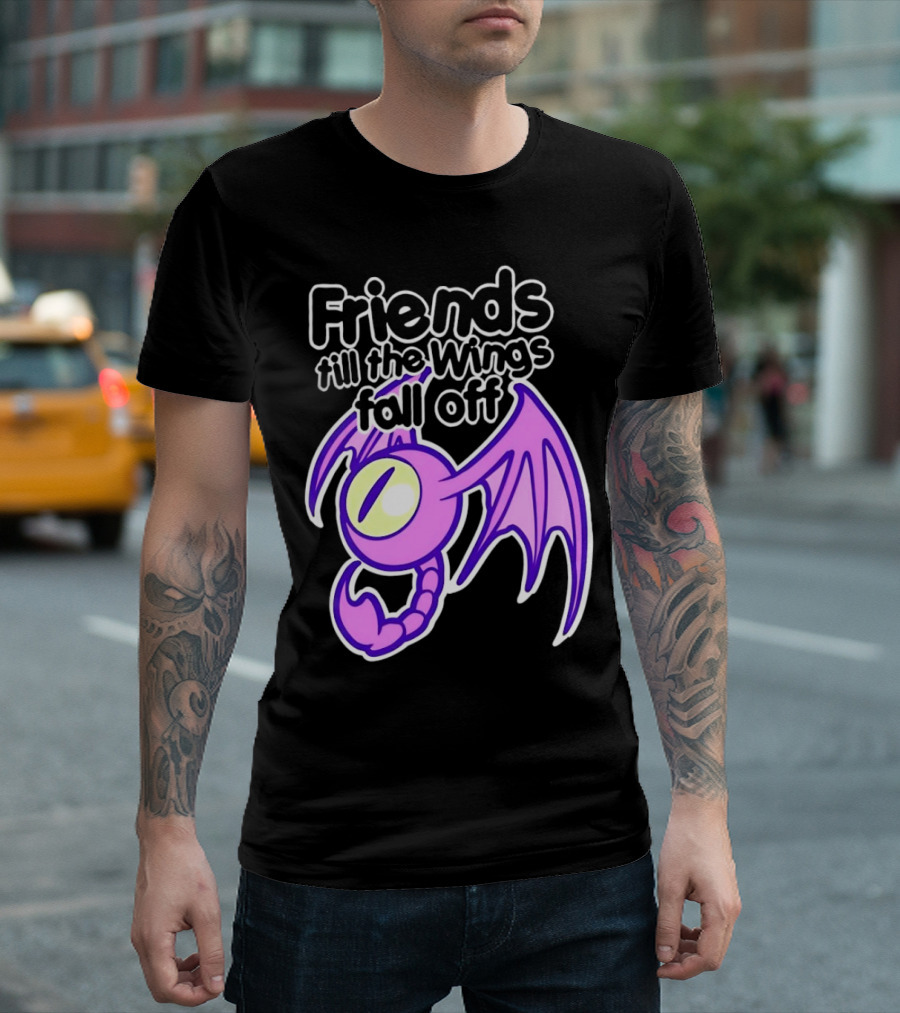 Friends Till the Wings Fall Off Purple Winged Creature T-Shirt