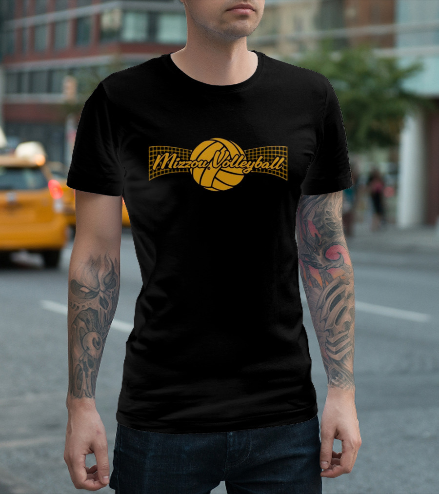 Mizzou Tigers Volleyball Gold Net T-Shirt