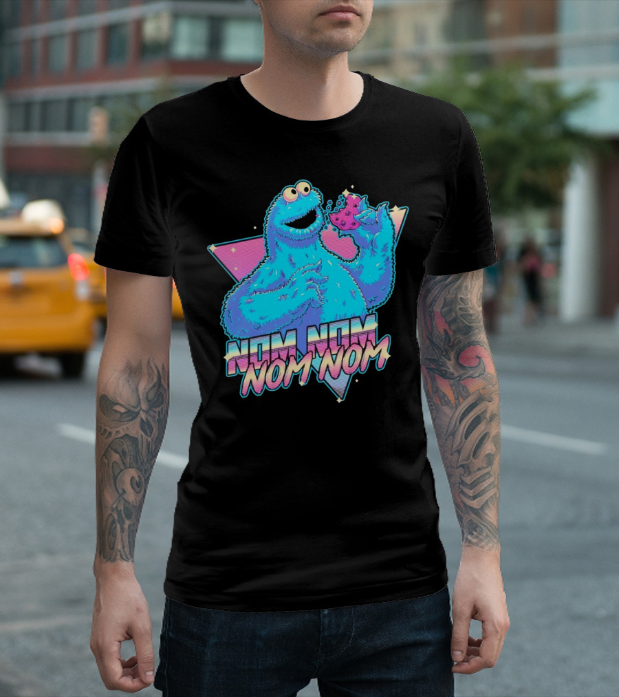 Nom Nom Nom Monster Who Loves A Cookie T-Shirt