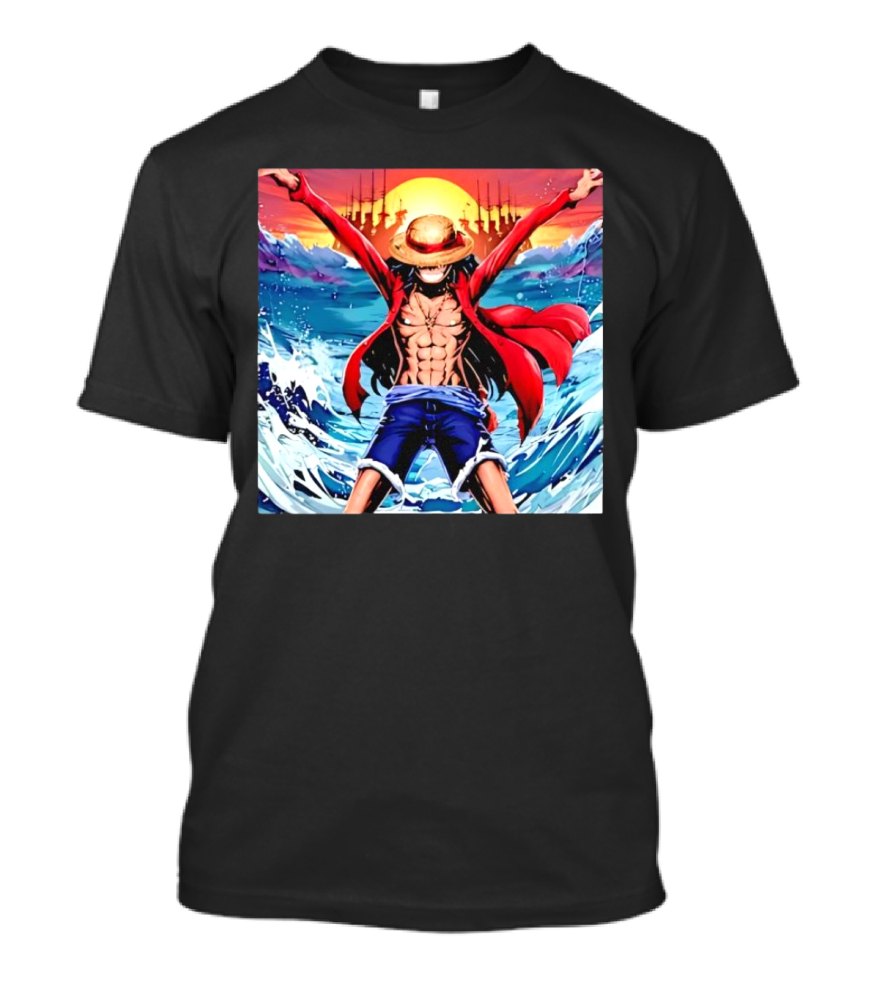 One Piece Monkey D. Luffy Four Emperor Epic Ocean Battle Scene T-Shirt