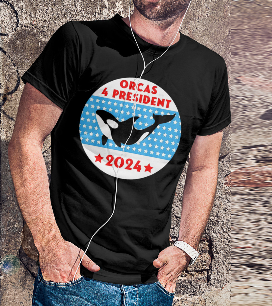 Orcas 4 President 2024 Whale Stars Circle T-Shirt