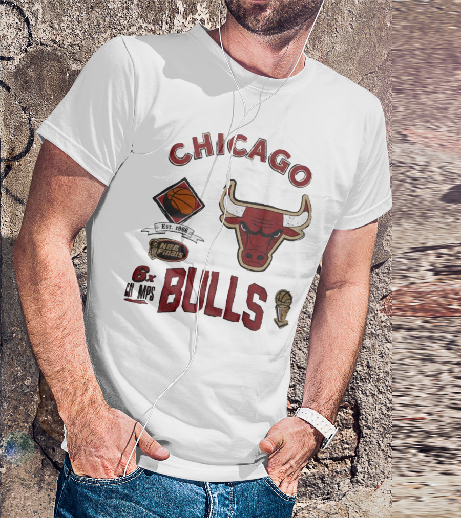 Chicago Bulls Est. 1966 NBA Finals 6X Champs Hardwood Classics Legacy Retro T-Shirt
