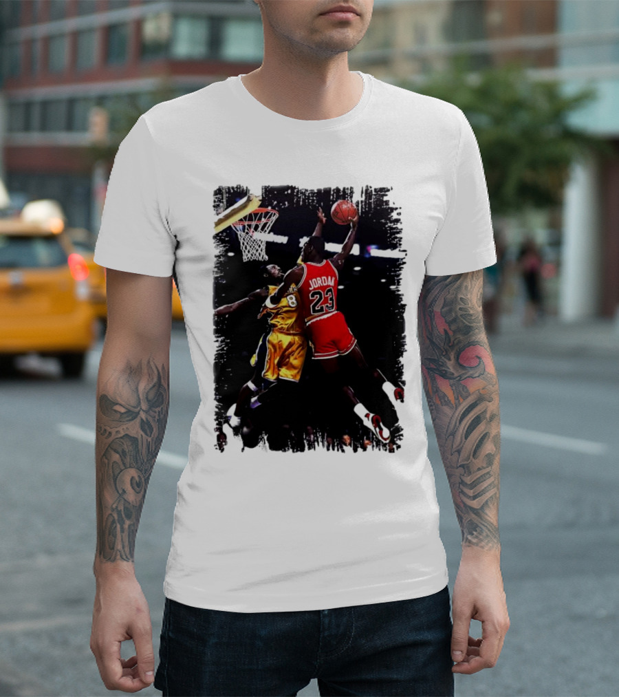 Kobe Bryant 8 vs Michael Jordan 23 Basketball Vintage NBA Duel T-Shirt