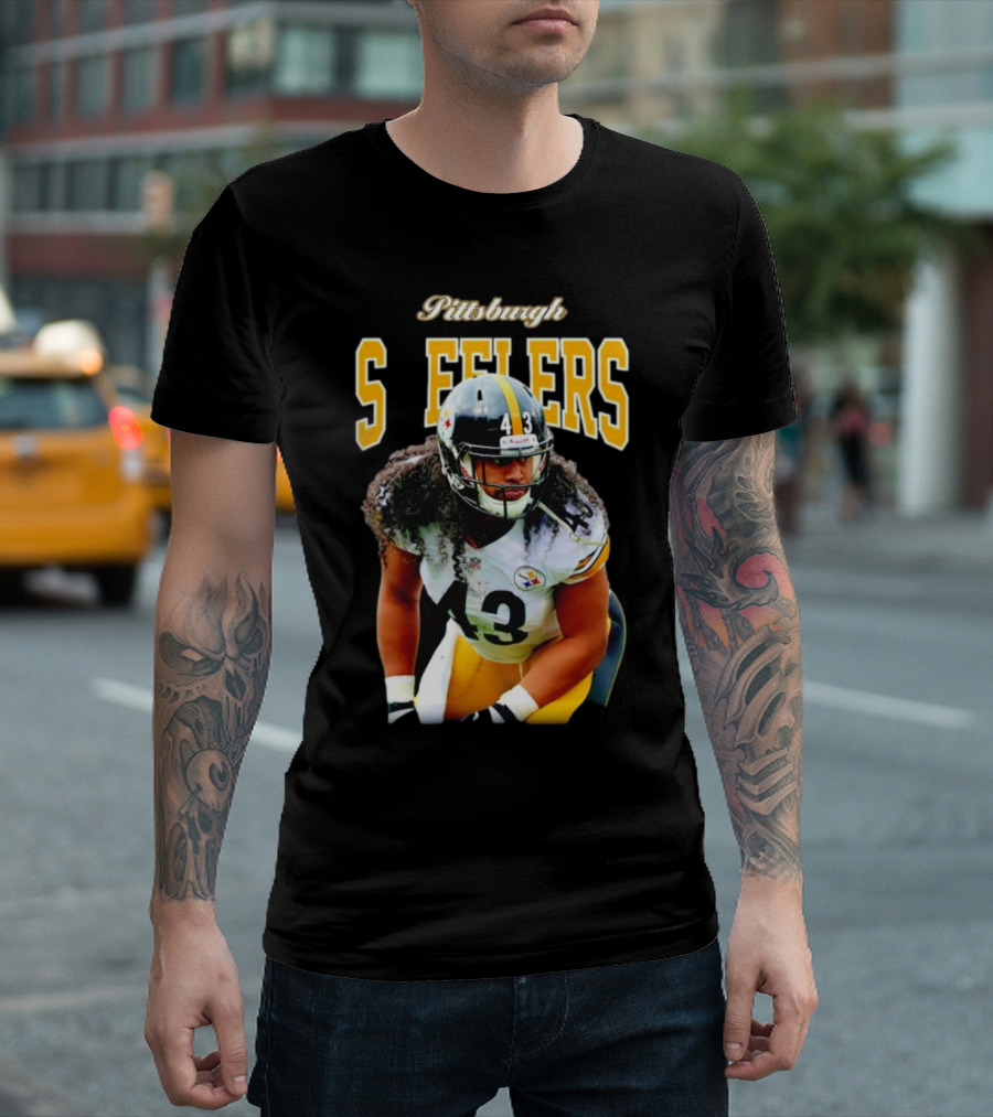 Pittsburgh Steelers Troy Polamalu Retired Player Number 43 Sideline T-Shirt