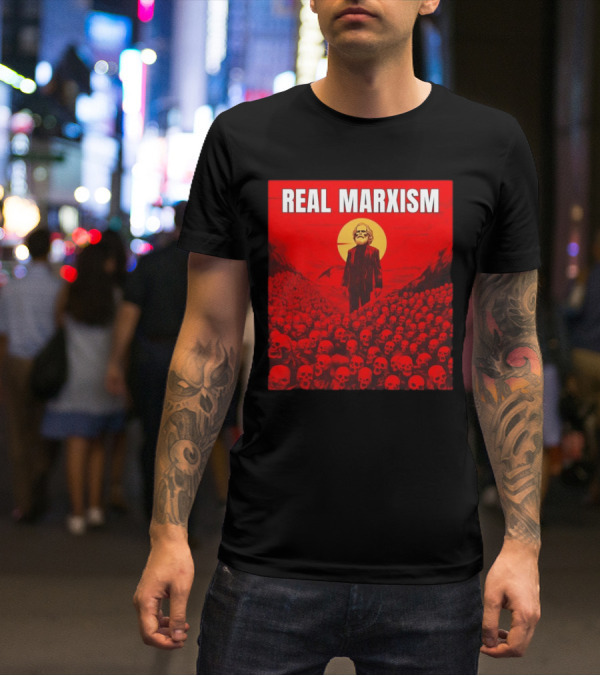 Karl Marx Real Marxism Surrounded By Skulls T-Shirt