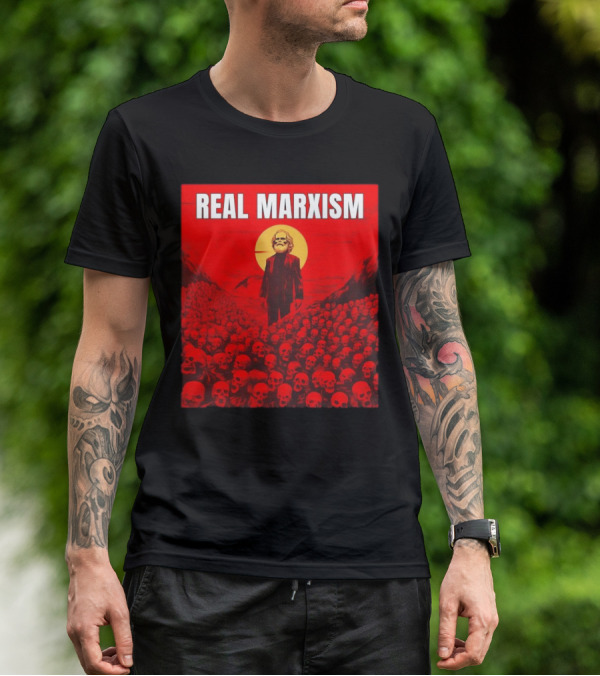 Karl Marx Real Marxism Surrounded By Skulls T-Shirt