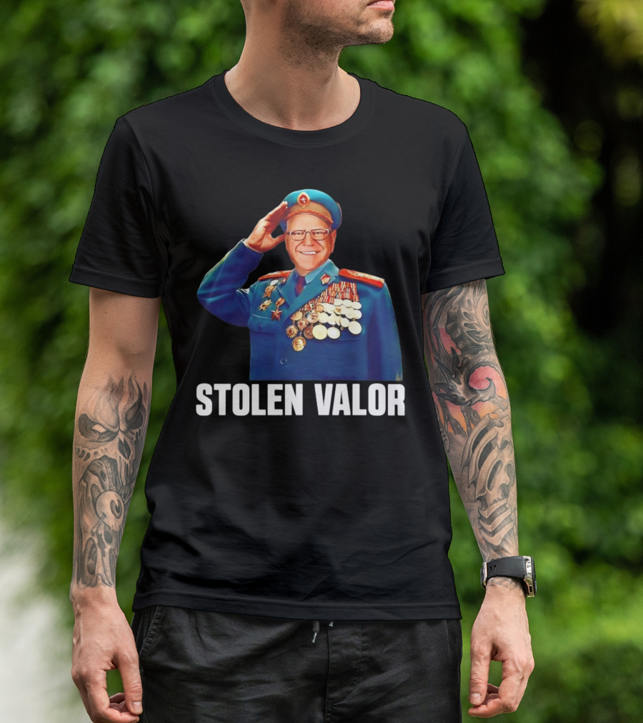Tim Walz Stolen Valor Soviet Military Outfit Political Conservative T-Shirt