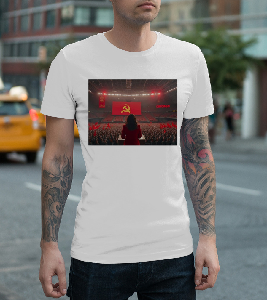 Kamala Harris Communism Chicago 2024 Soviet Symbol Rally T-Shirt