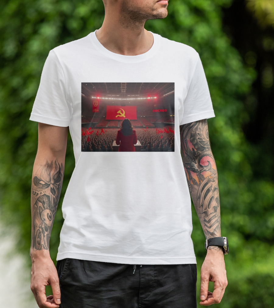 Kamala Harris Communism Chicago 2024 Soviet Symbol Rally T-Shirt