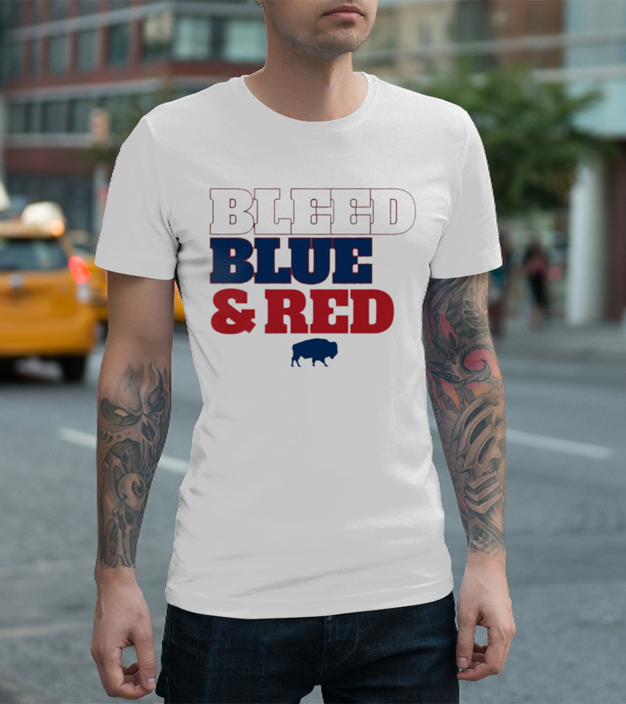 Bleed Blue and Red Buffalo Bills T-Shirt