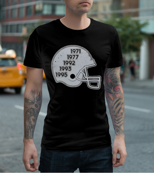 Dallas Cowboys Glory Years 5 Times Helmet 1971 1977 1992 1993 1995 T-Shirt