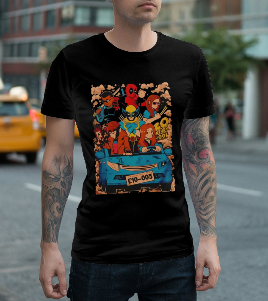 Deadpool Wolverine X-Men Multiverse Cameo 20th Century Ride Characters T-Shirt