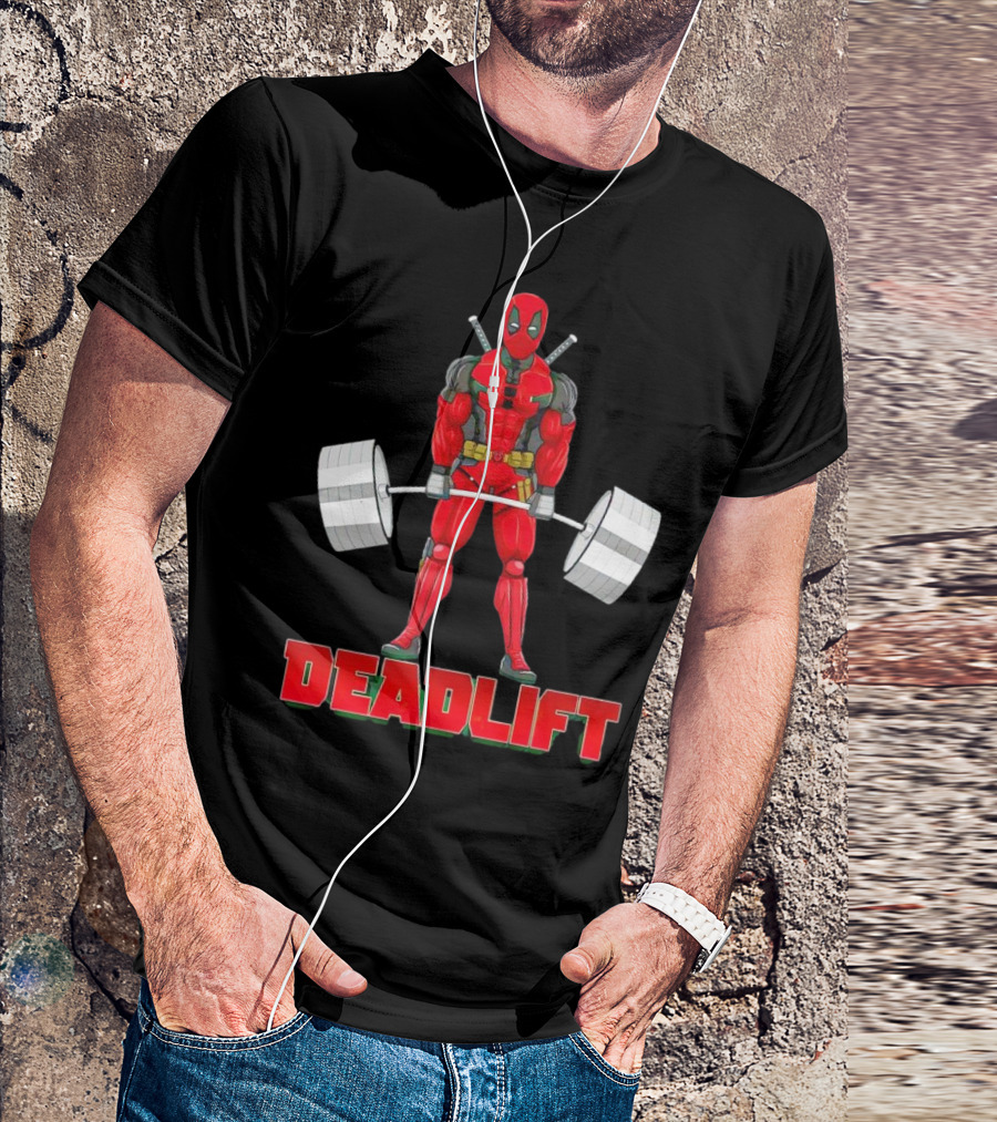Deadpool Deadlift Gym Fitness Comic Character Strength Training T-Shirt