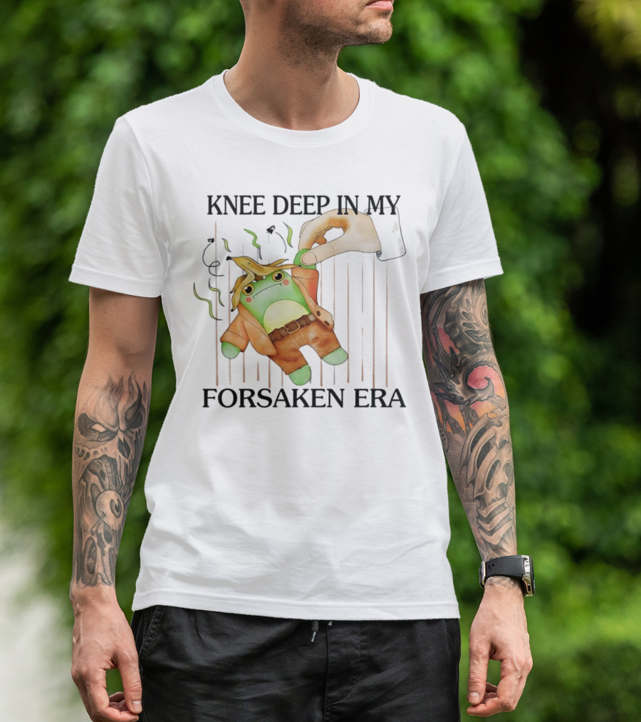 Knee Deep In My Forsaken Era Frog In Banana Peel T-Shirt