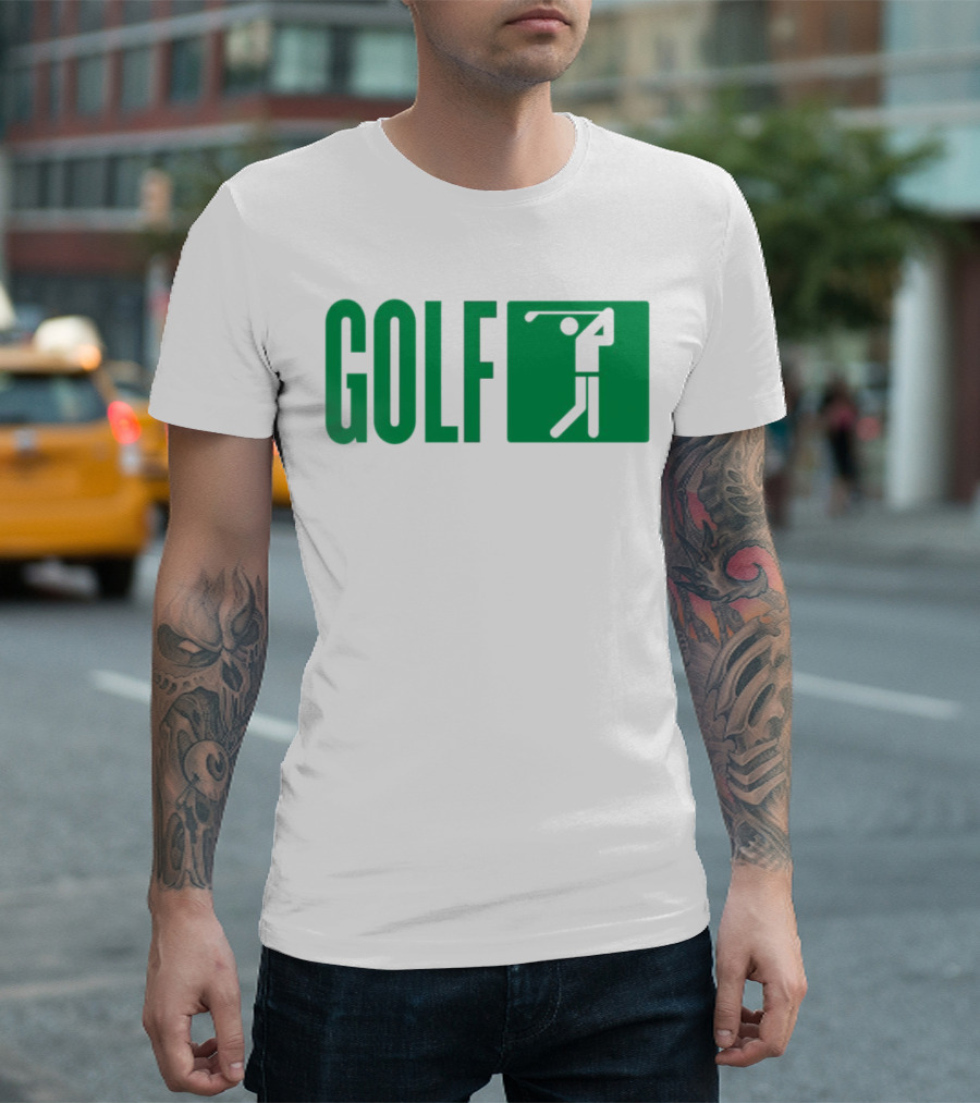 GOLF Swing Silhouette Icon Green T-Shirt