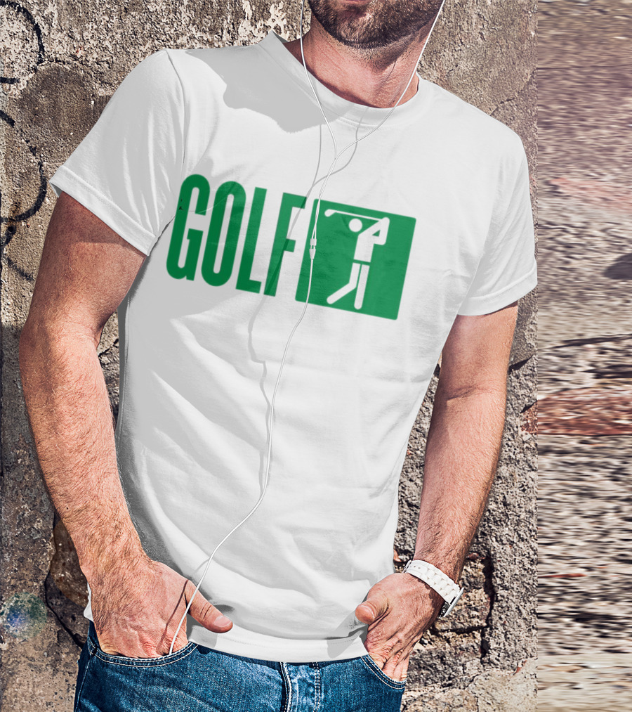 GOLF Swing Silhouette Icon Green T-Shirt