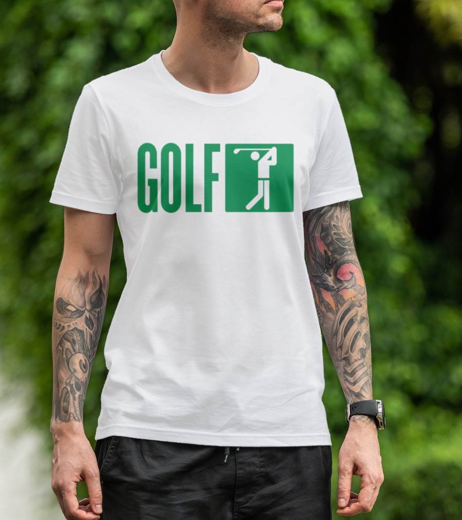 GOLF Swing Silhouette Icon Green T-Shirt