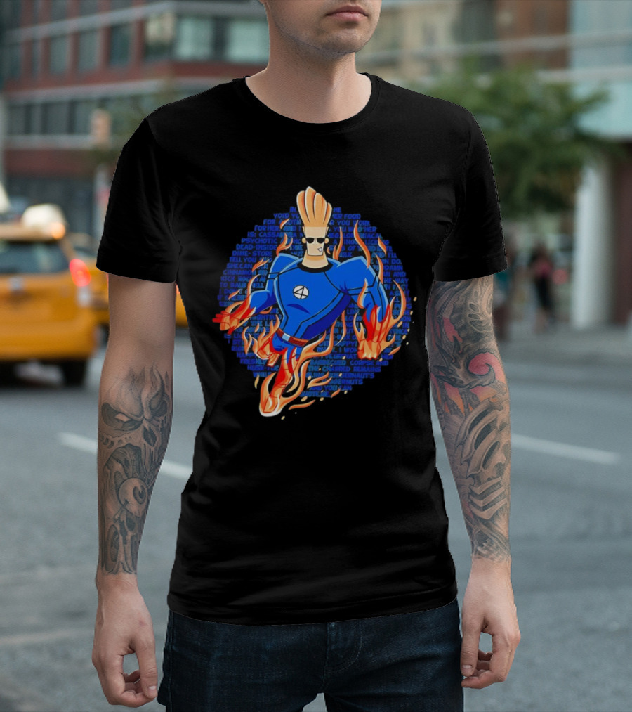 Johnny Bravo Meets Johnny Storm Flame On Momma T-Shirt