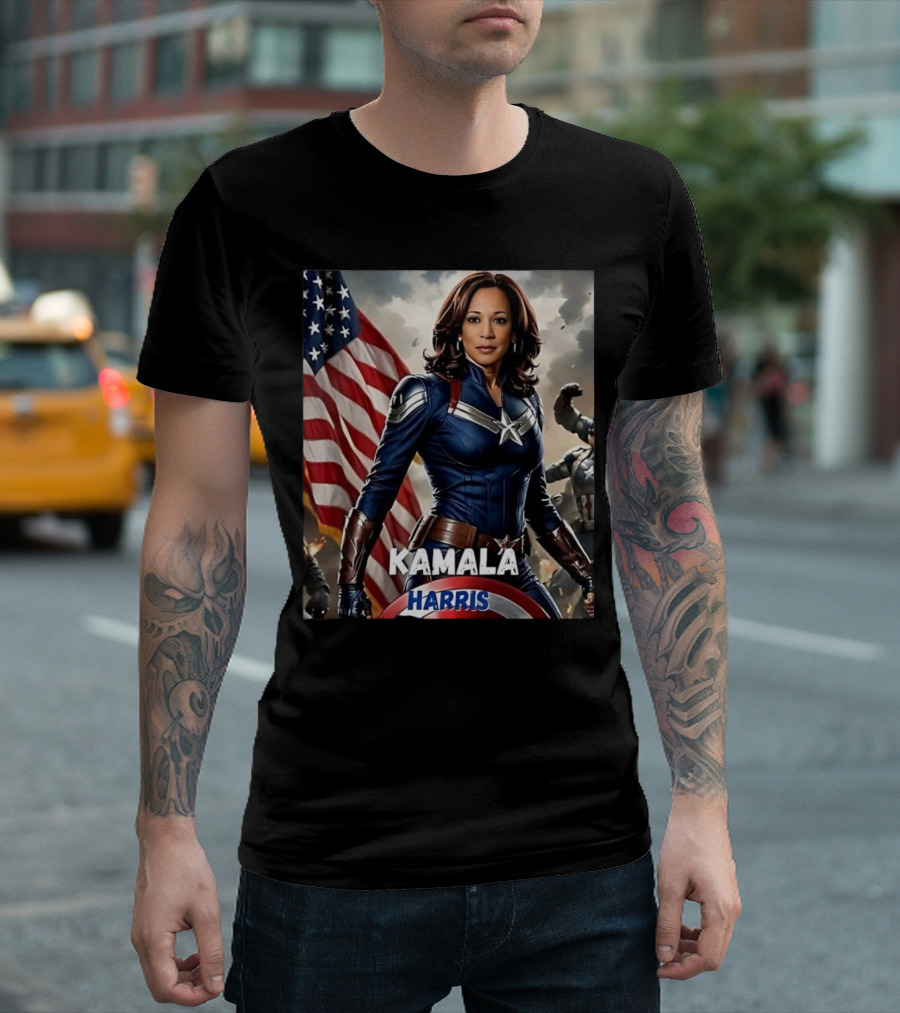 Kamala Harris in Captain America Suit T-Shirt