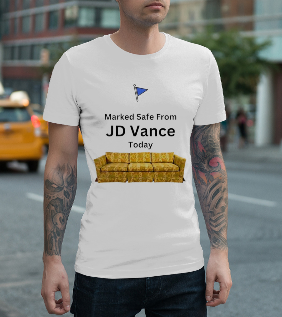 Marked Safe From JD Vance Today Yellow Floral Sofa T-Shirt