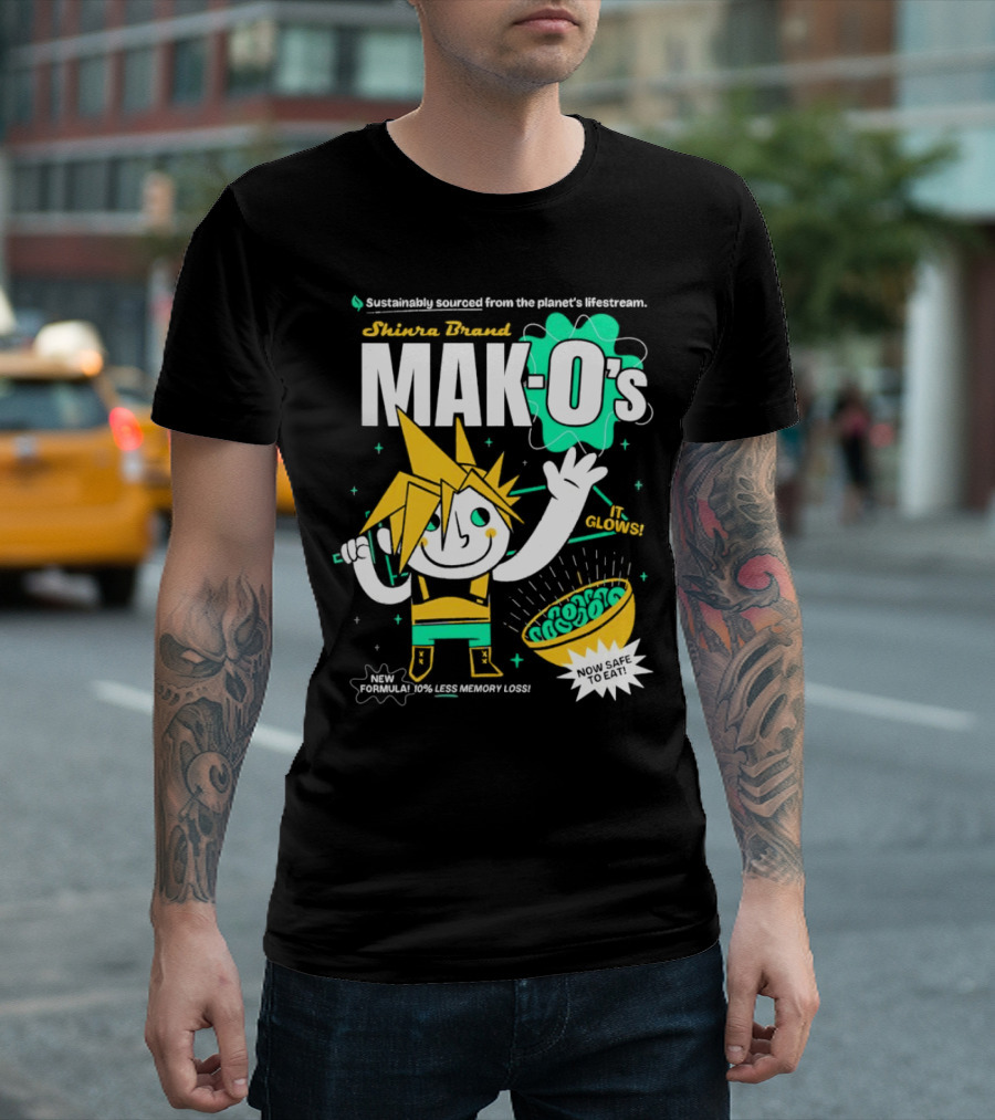 Shinra Brand Mak-0's Sustainably Sourced It Glows New Formula 10% Less Memory Loss Now Safe to Eat T-Shirt