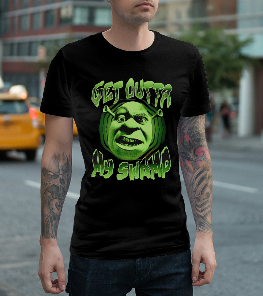 Get Outta My Swamp Shrek Face T-Shirt