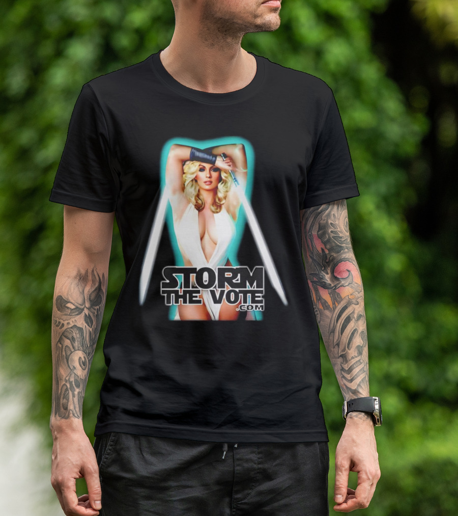 Stormy Daniels Storm The Vote Com Lightsaber Iconic T-Shirt