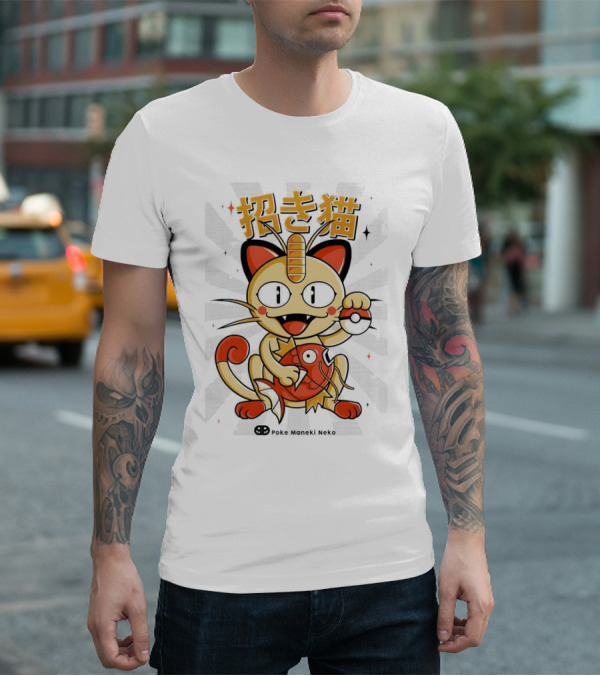 Meowth Poke Maneki Neko 招き猫 T-Shirt