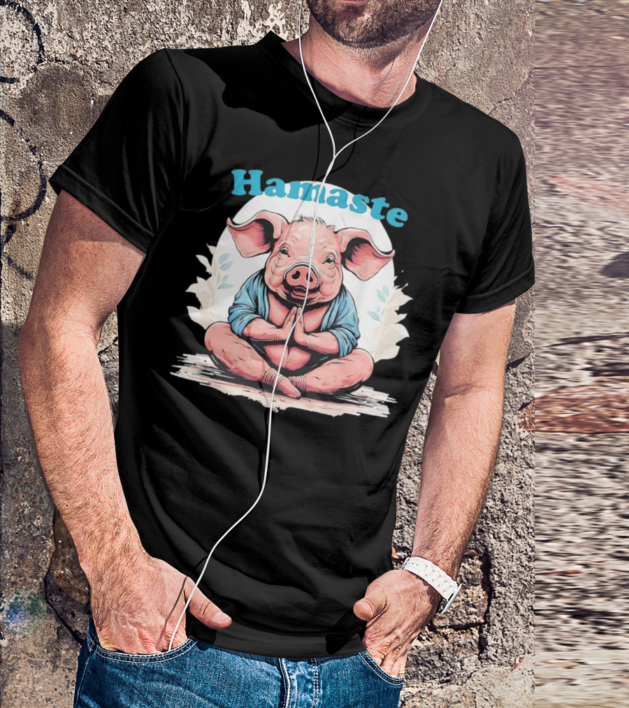 Hamaste Schwein Yoga Namaste Nationaler Humor T-Shirt