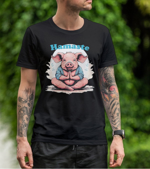 Hamaste Schwein Yoga Namaste Nationaler Humor T-Shirt