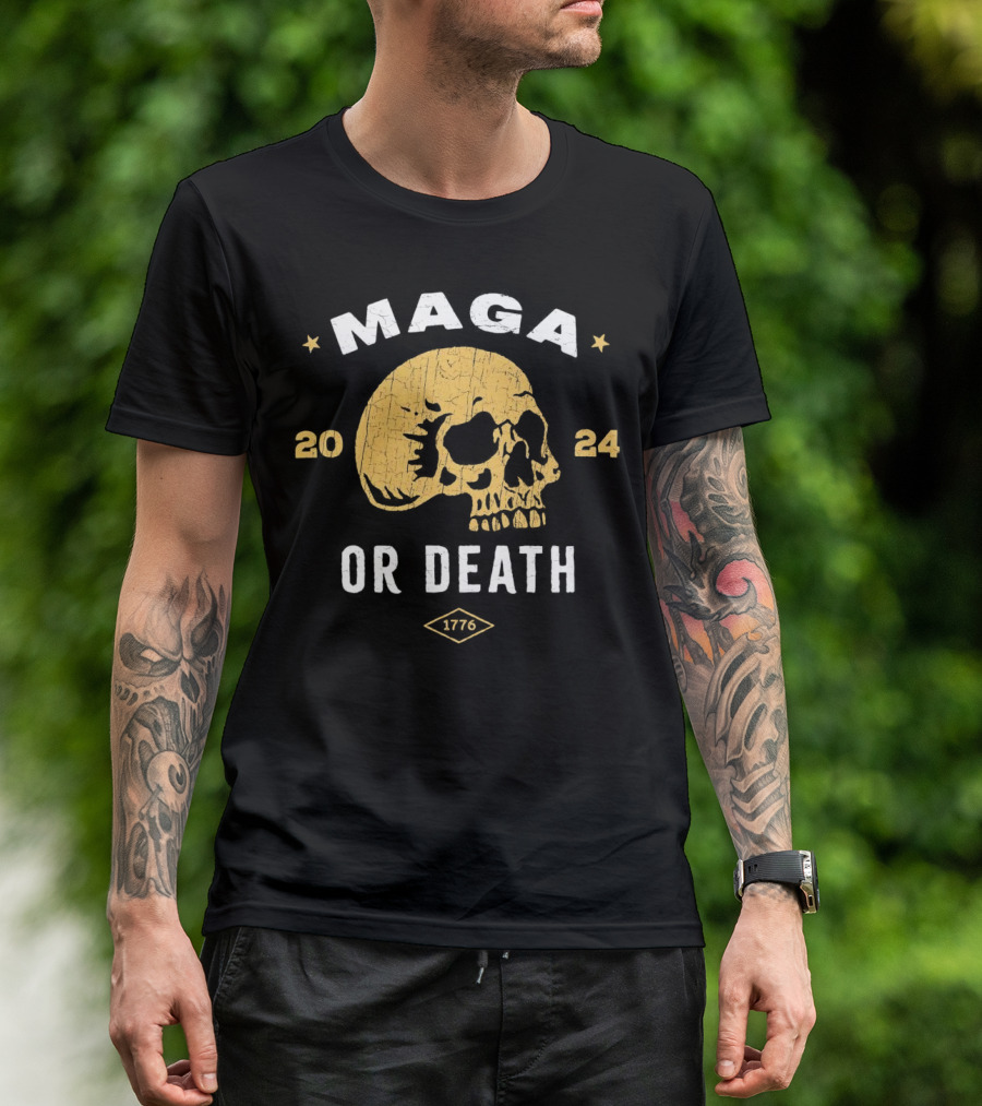MAGA Skull 2024 Or Death 1776 T-Shirt