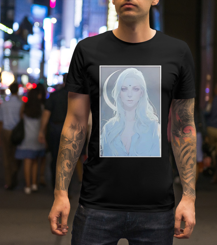 Sturgeon Moon Big Witch Energy Celestial Goddess With Crescent Moon T-Shirt