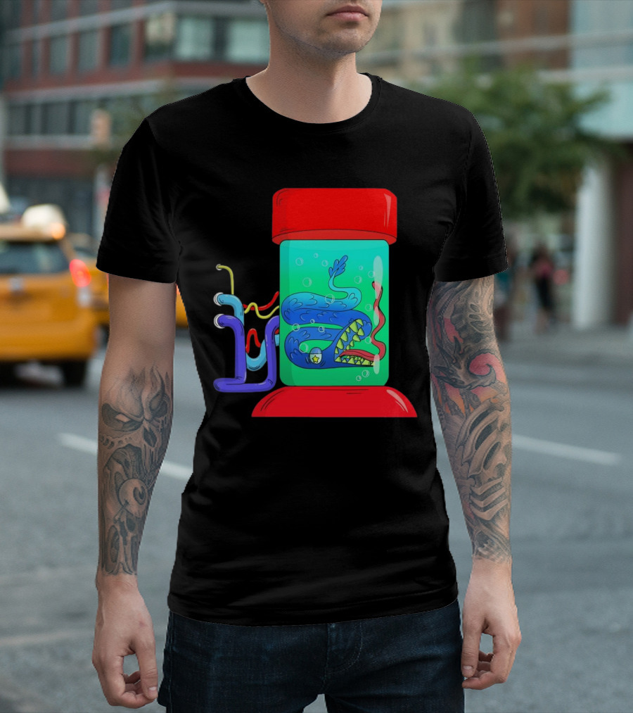 Viper in Colorful Science Lab Jar with Tubes T-Shirt