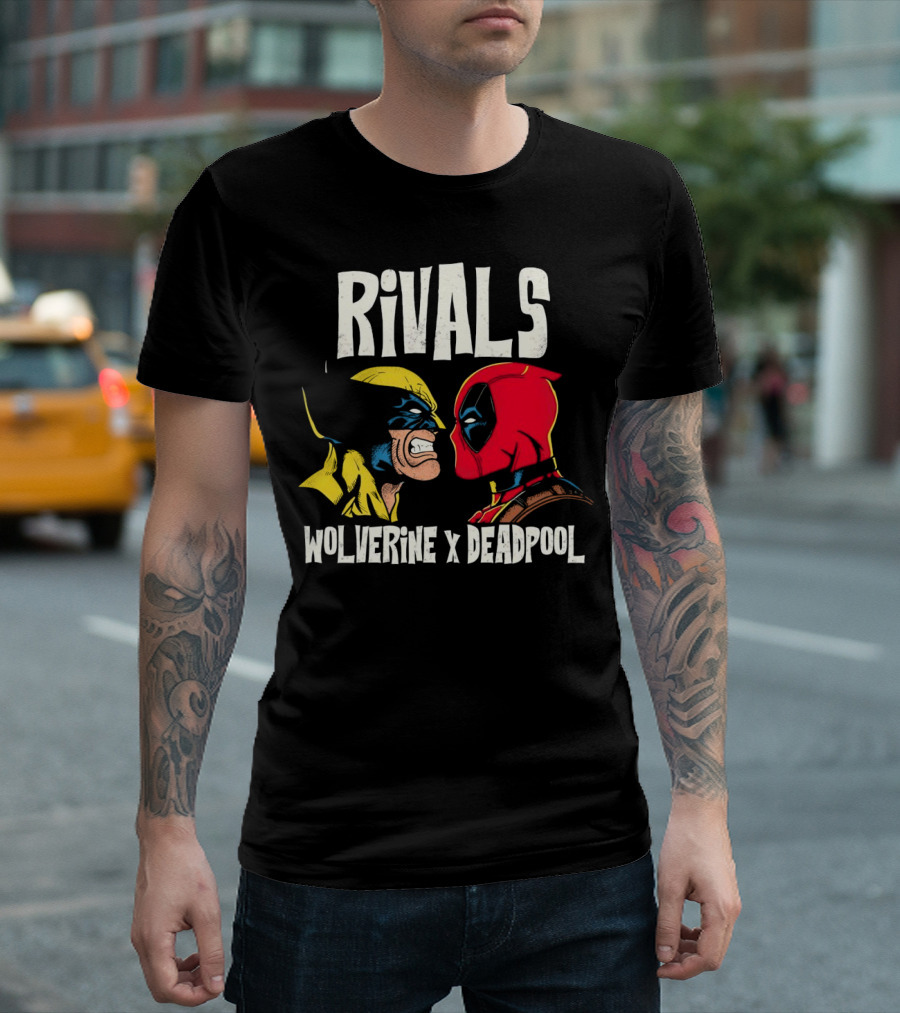 Rivals Wolverine X Deadpool Faceoff T-Shirt