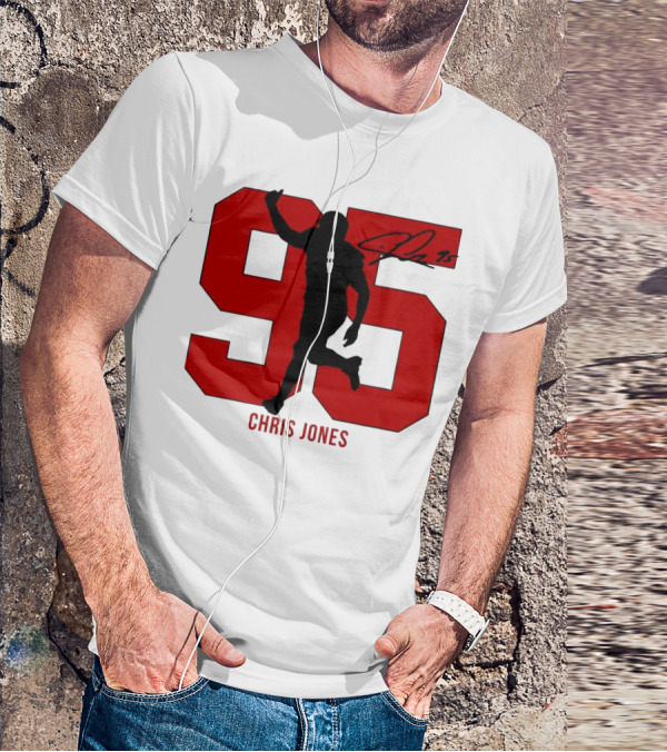Chris Jones 95 Kansas City Chiefs Silo Signature Action Number T-Shirt