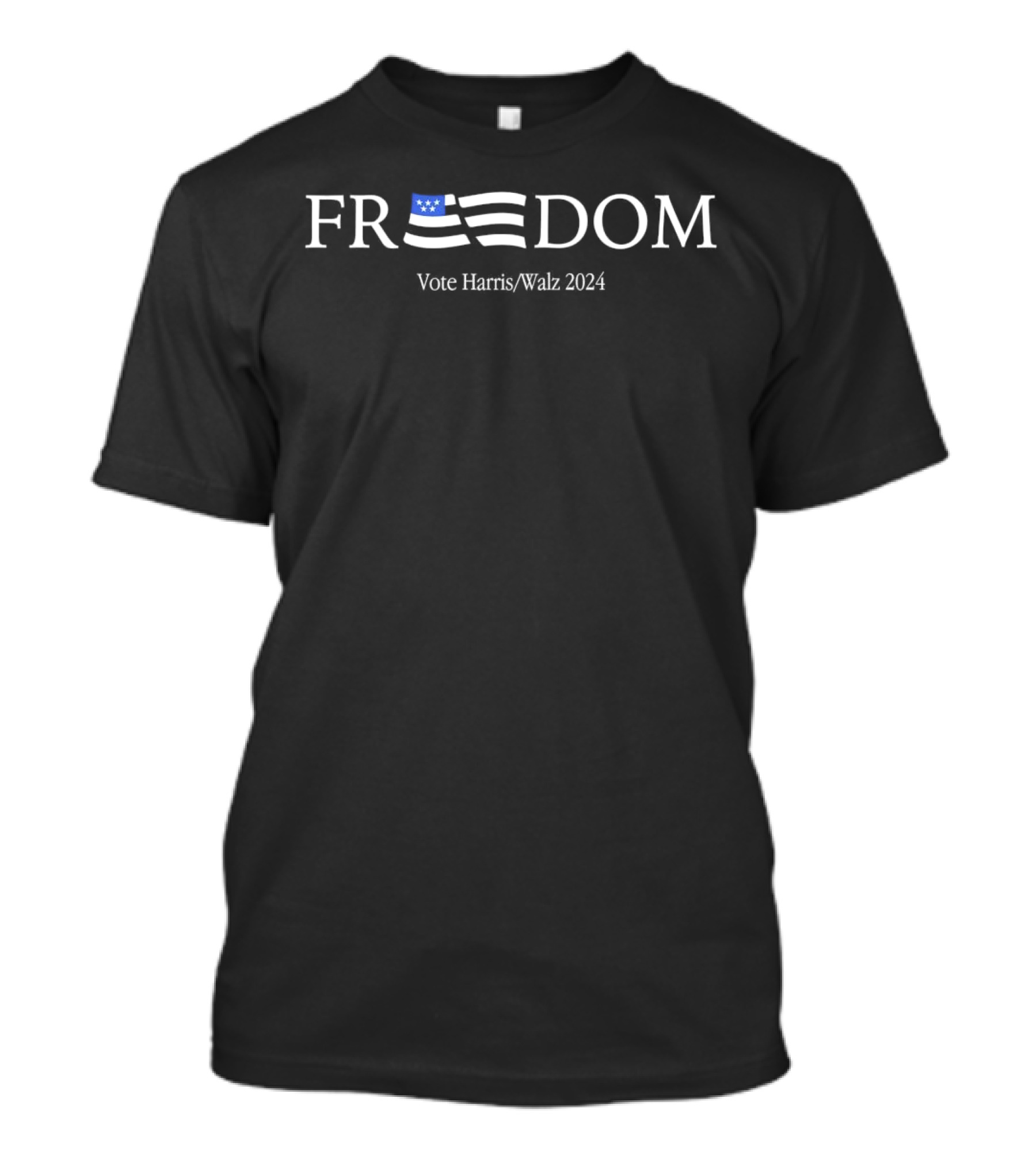 Freedom Vote Harris Walz 2024 With American Flag T-Shirt