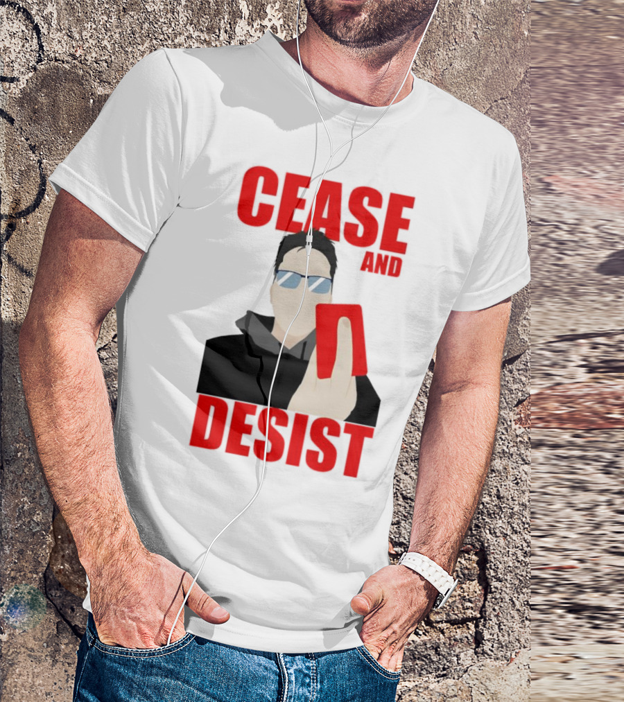 CEASE AND DESIST Red Card Warning T-Shirt