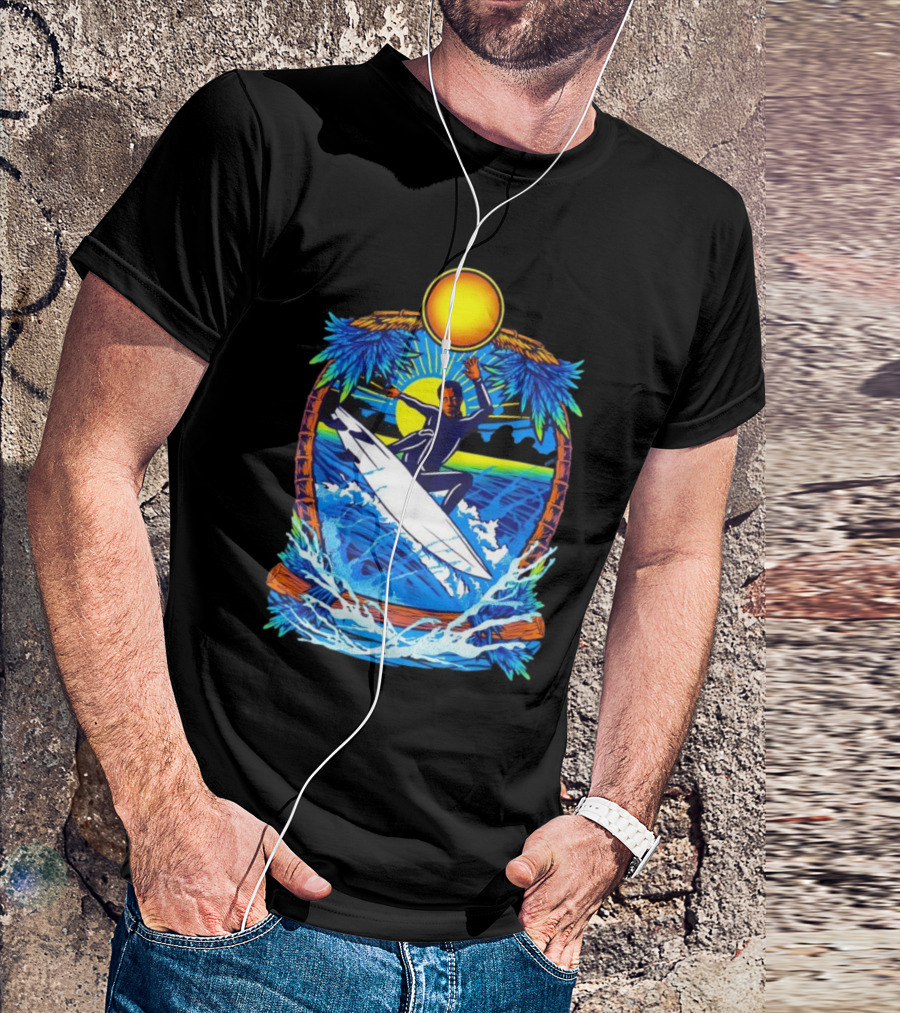 Chill With Water Surfing Under The Sun And Palm Trees T-Shirt